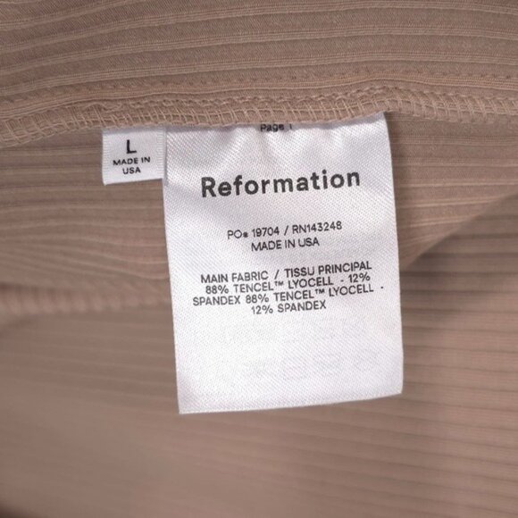 Reformation‎ Women's LARGE Dosch Maxi Dress Buff Bodycon Rib Knit Backless Sexy - Picture 11 of 11